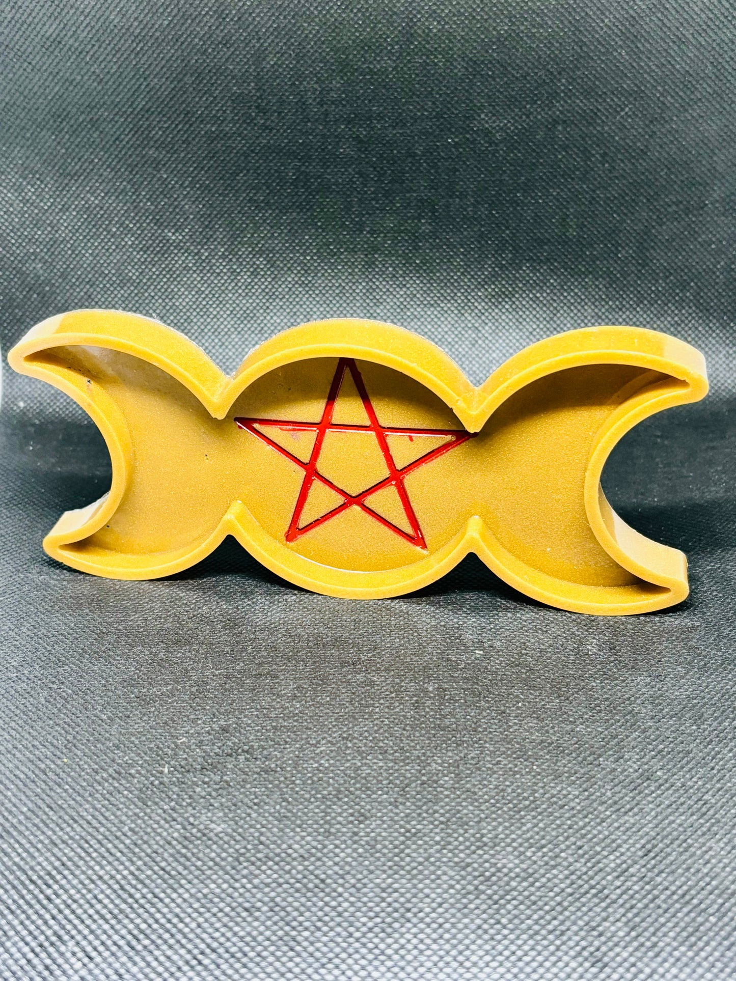 Pentacle Triple Moon Tray (Gold/Red)