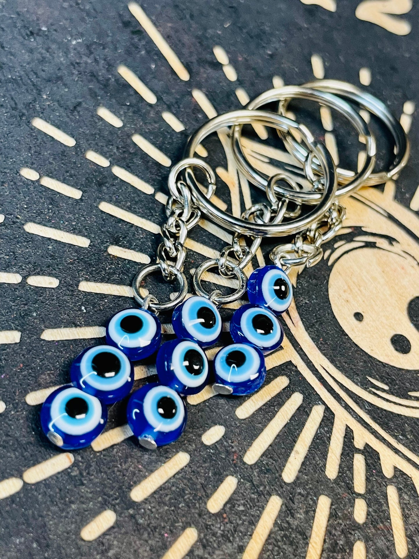 Evil Eye Keychain, 3-Bead