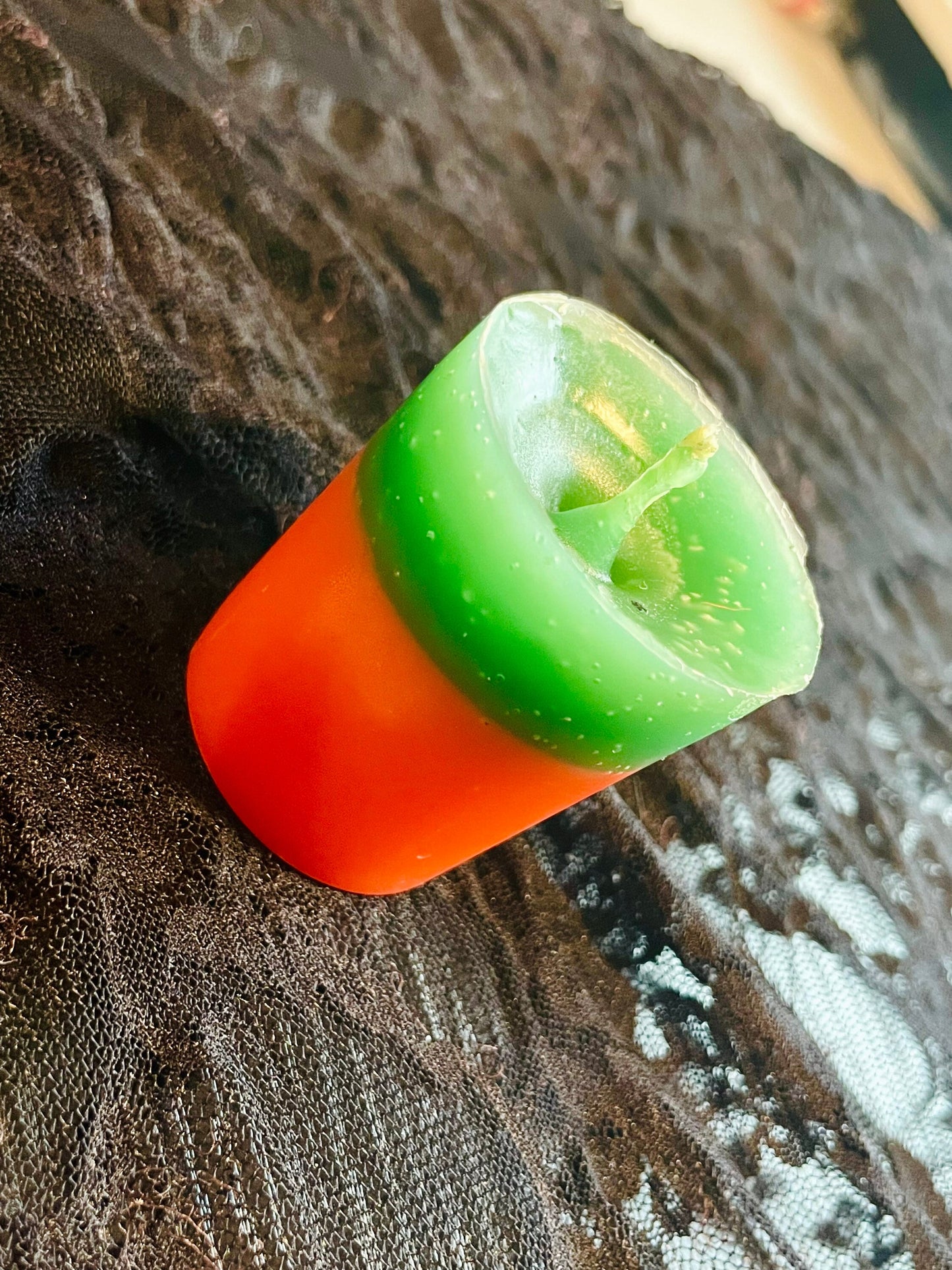 Financial Prosperity Spell Votive Candle - Green & Orange Candle - Handmade