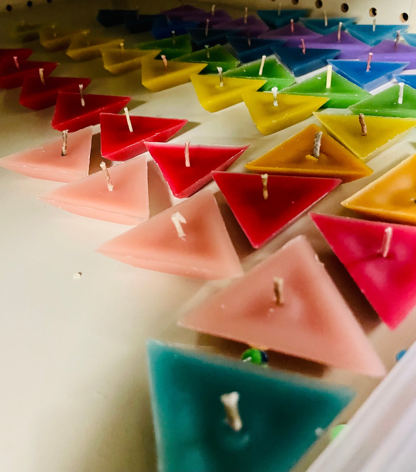 Mini Ritual Triangle Candle, Choose Color