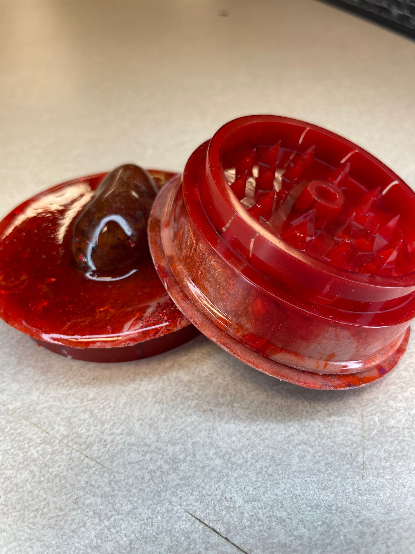 Red Carnelian Grinder, 3.5in, Red