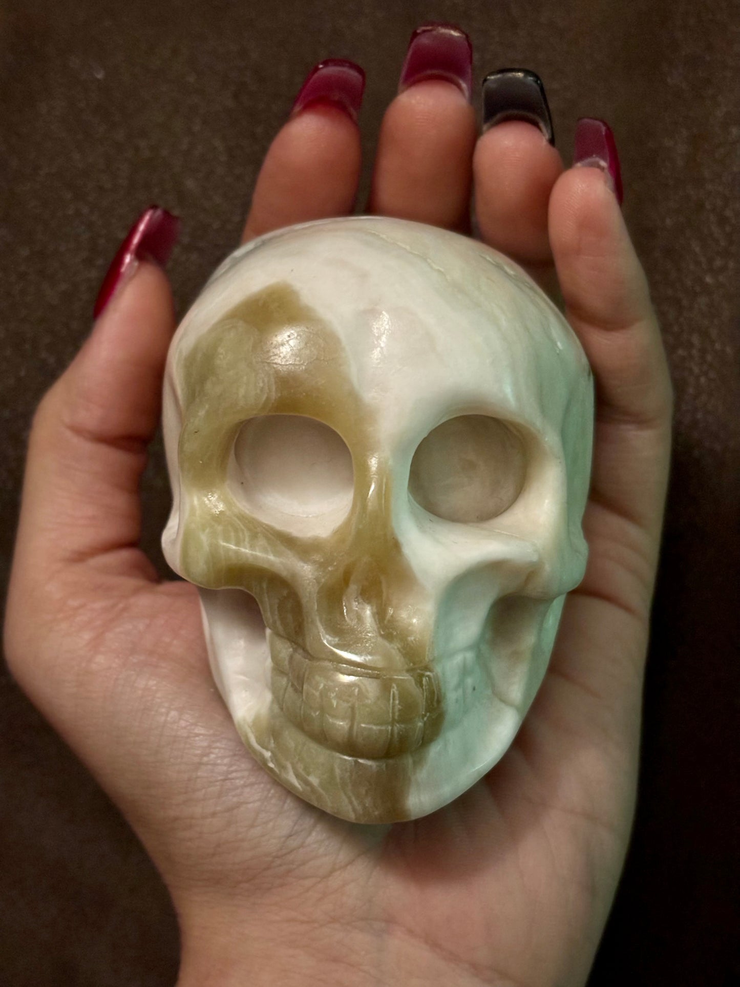 Carved Crystal Skull 1.1lb #GW