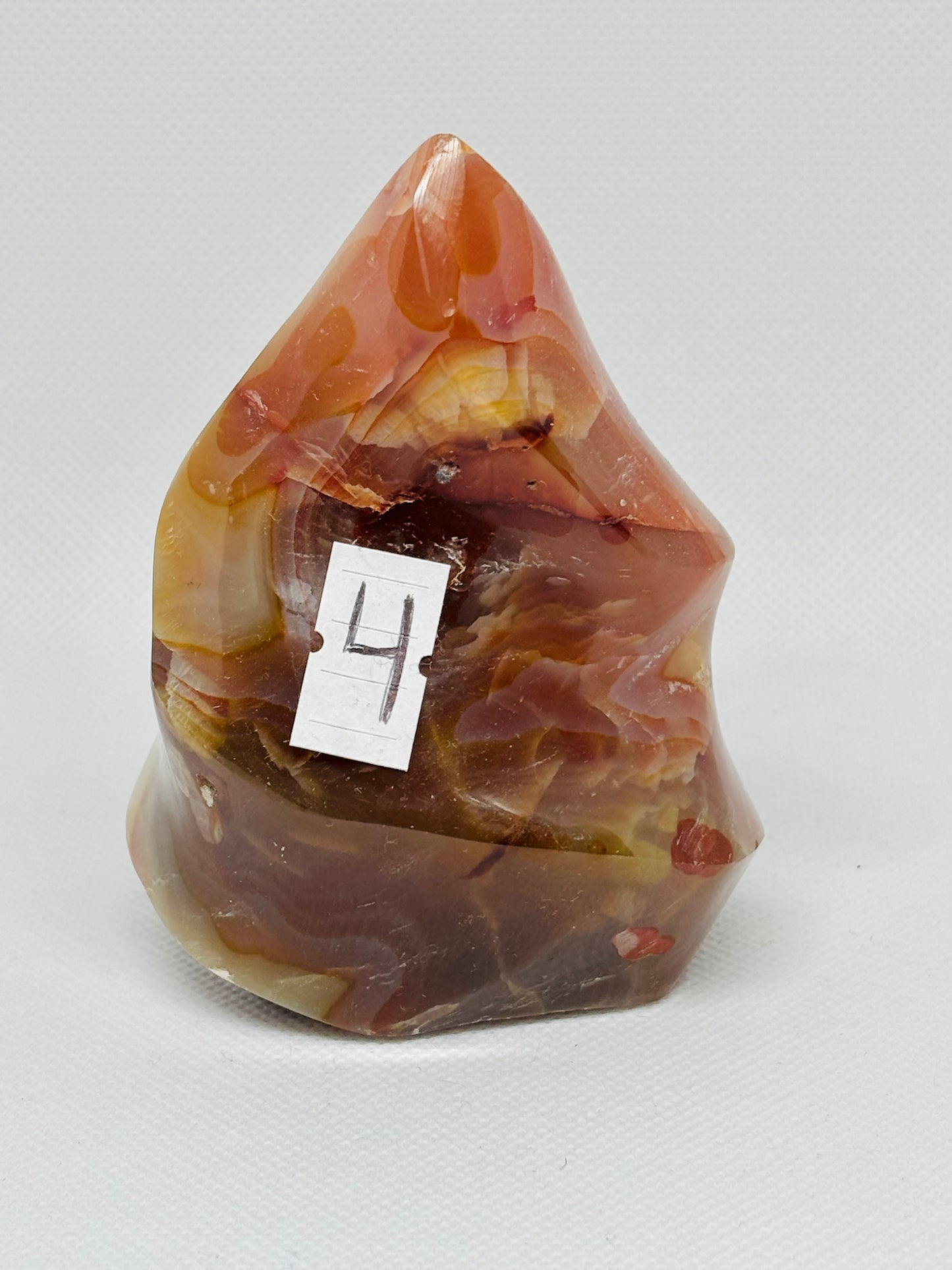 Red Carnelian Carved Flame #4