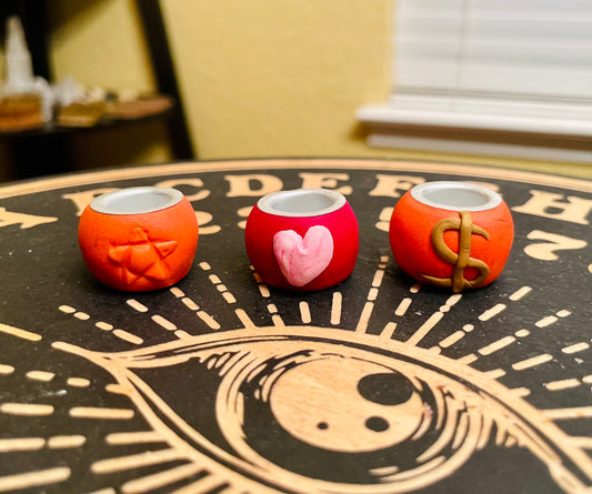 Set of 3 Chime Candle Holders (Pentacle, Money, Love)