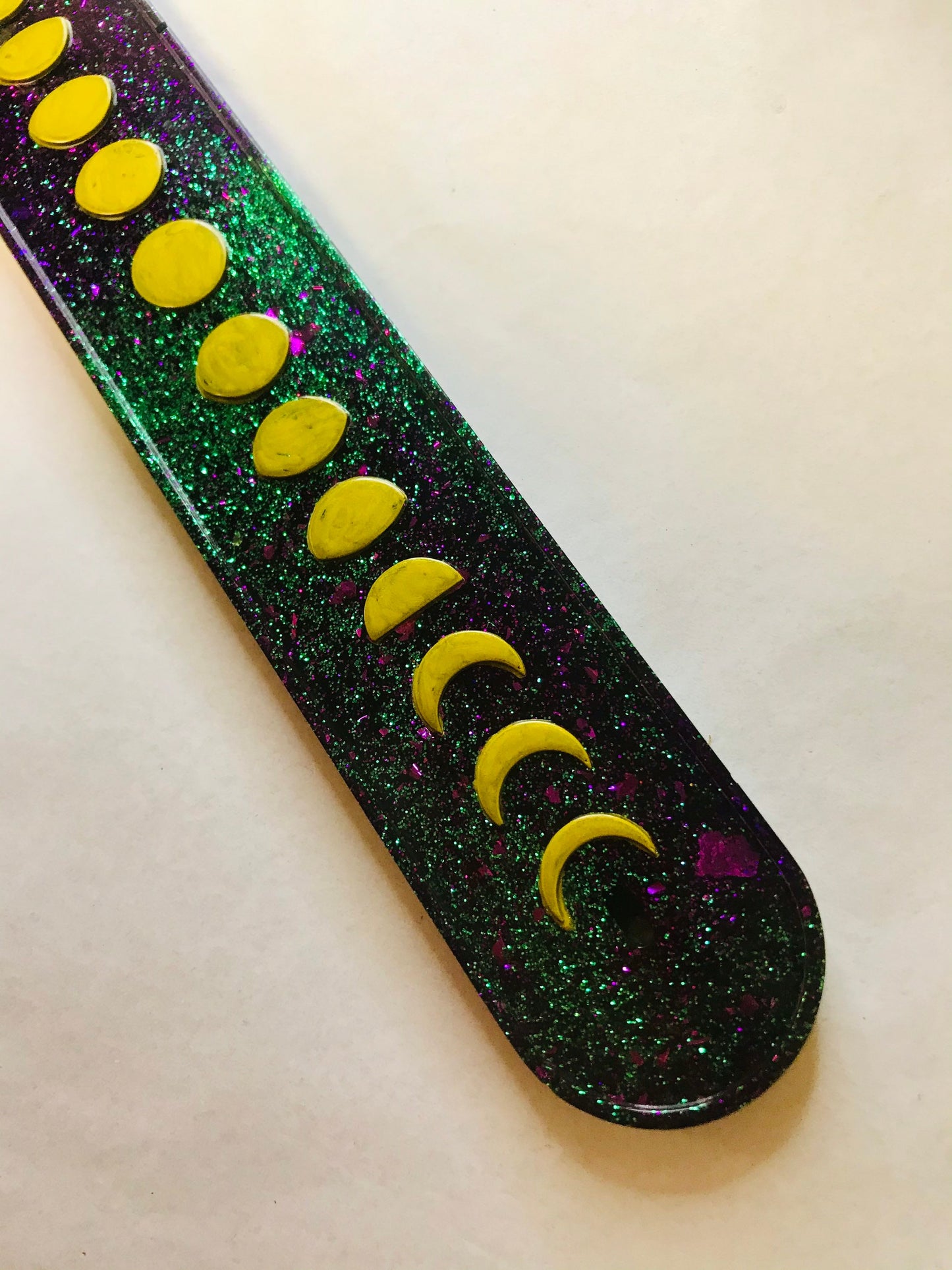 Lunar Incense Stick Burner, Purple and Green Resin Incense Holder, Moon Phases - Custom / Made to Order
