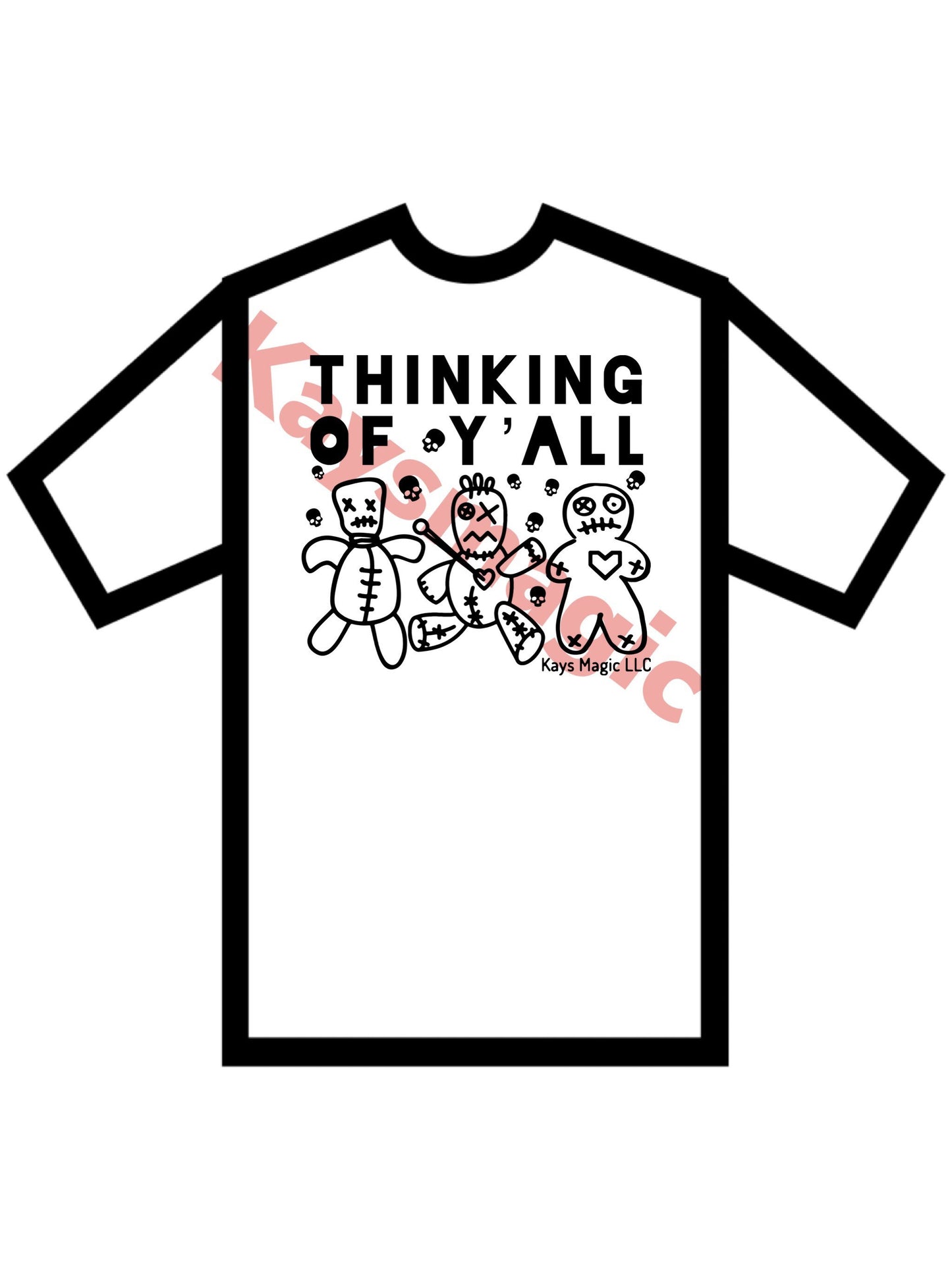 Thinking of Yall Voodoo Dolls T-Shirt (Choose Shirt and Design Color)