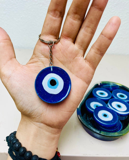 Resin Evil Eye Protection Keychain Amulets, Handmade