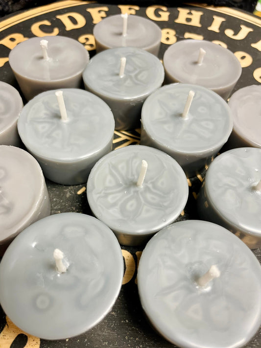 Fire Scrying Spell Candle, Smoke Scrying Candle, Light Gray Votive Candle, Divination, Choose Size