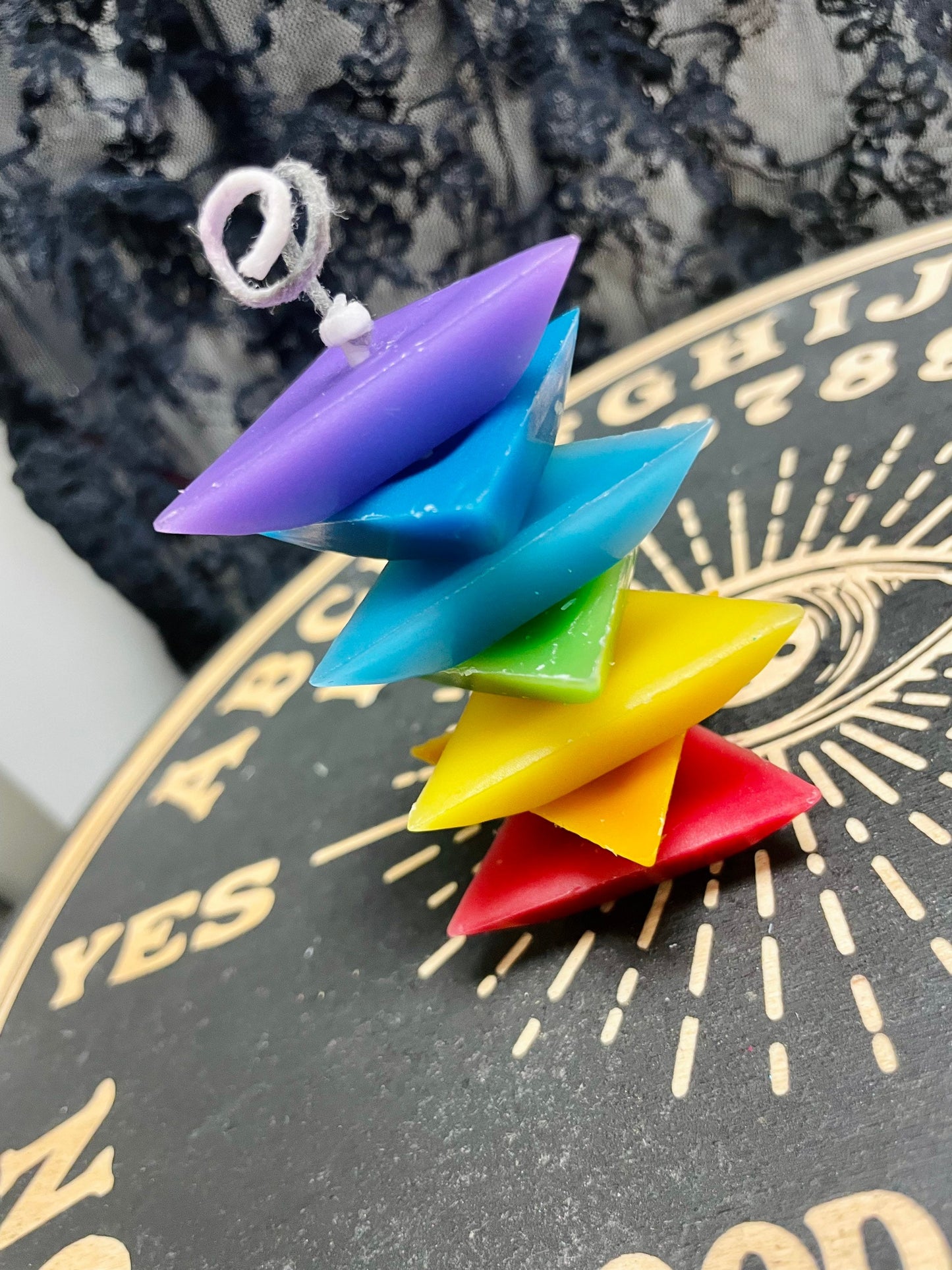 Set of 5 Triangle Spell Candles, Fast Burn Time 10-15 mins