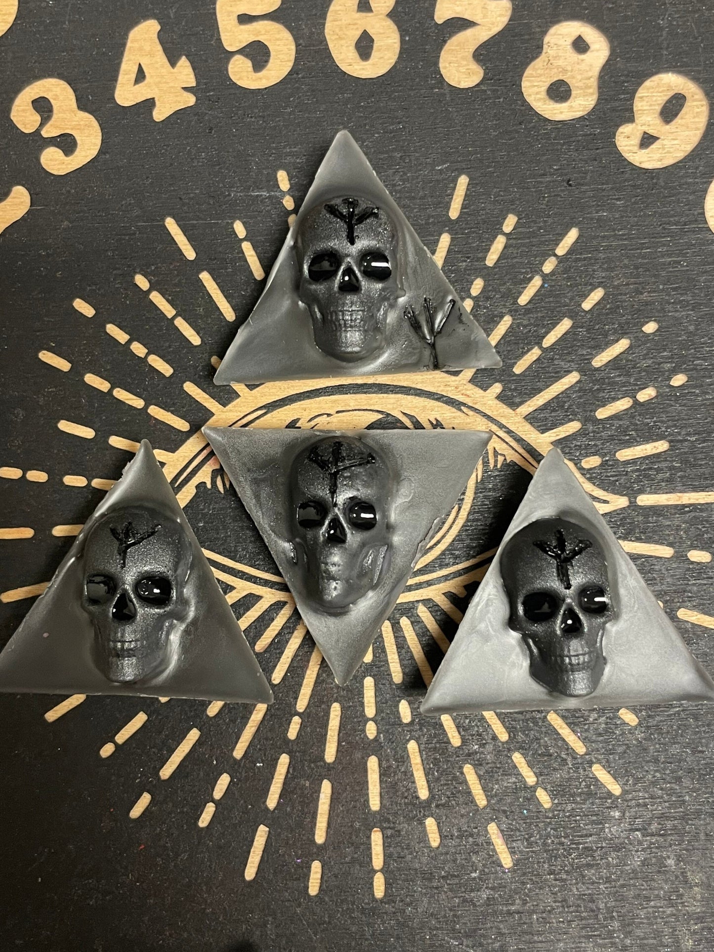 Algiz Rune Protection Triangle Skull Wax Melt - Handmade - 6 Pc
