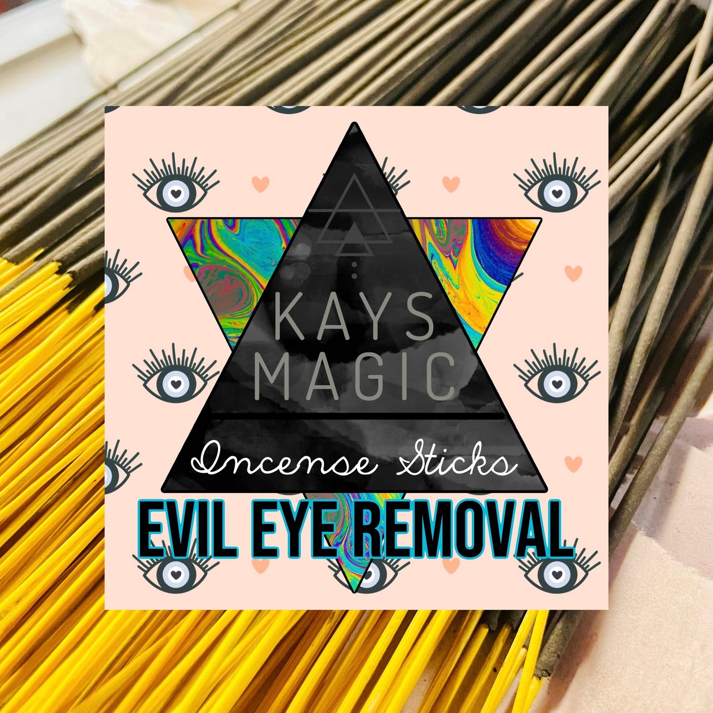 Evil Eye Removal Incense Sticks, 10 ct - Charcoal Incense Sticks - Hand-dipped