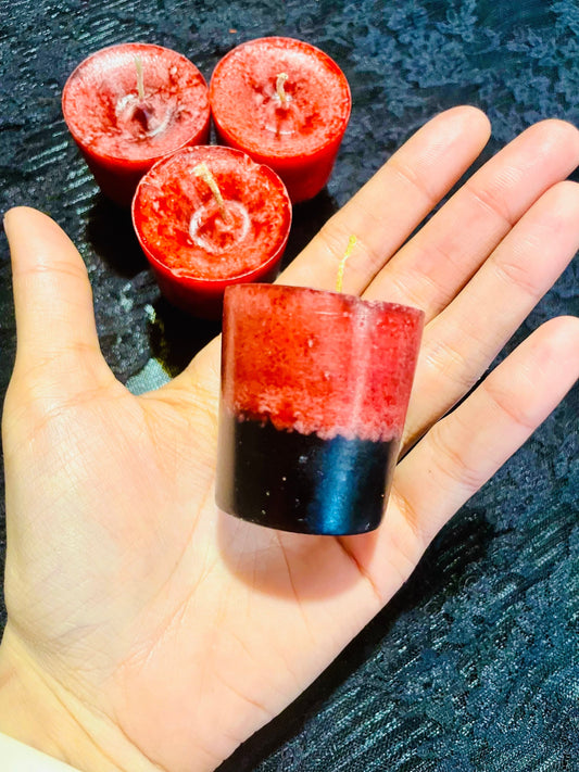 Reversing Spell Votive Candle, Choose Size, Red & Black Votive Candle