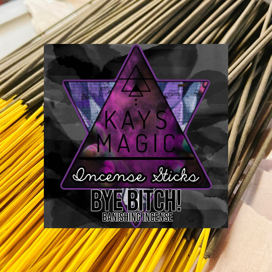 Bye Bitch Banishing Incense Sticks, 10 ct - Charcoal Incense Sticks - Hand-dipped