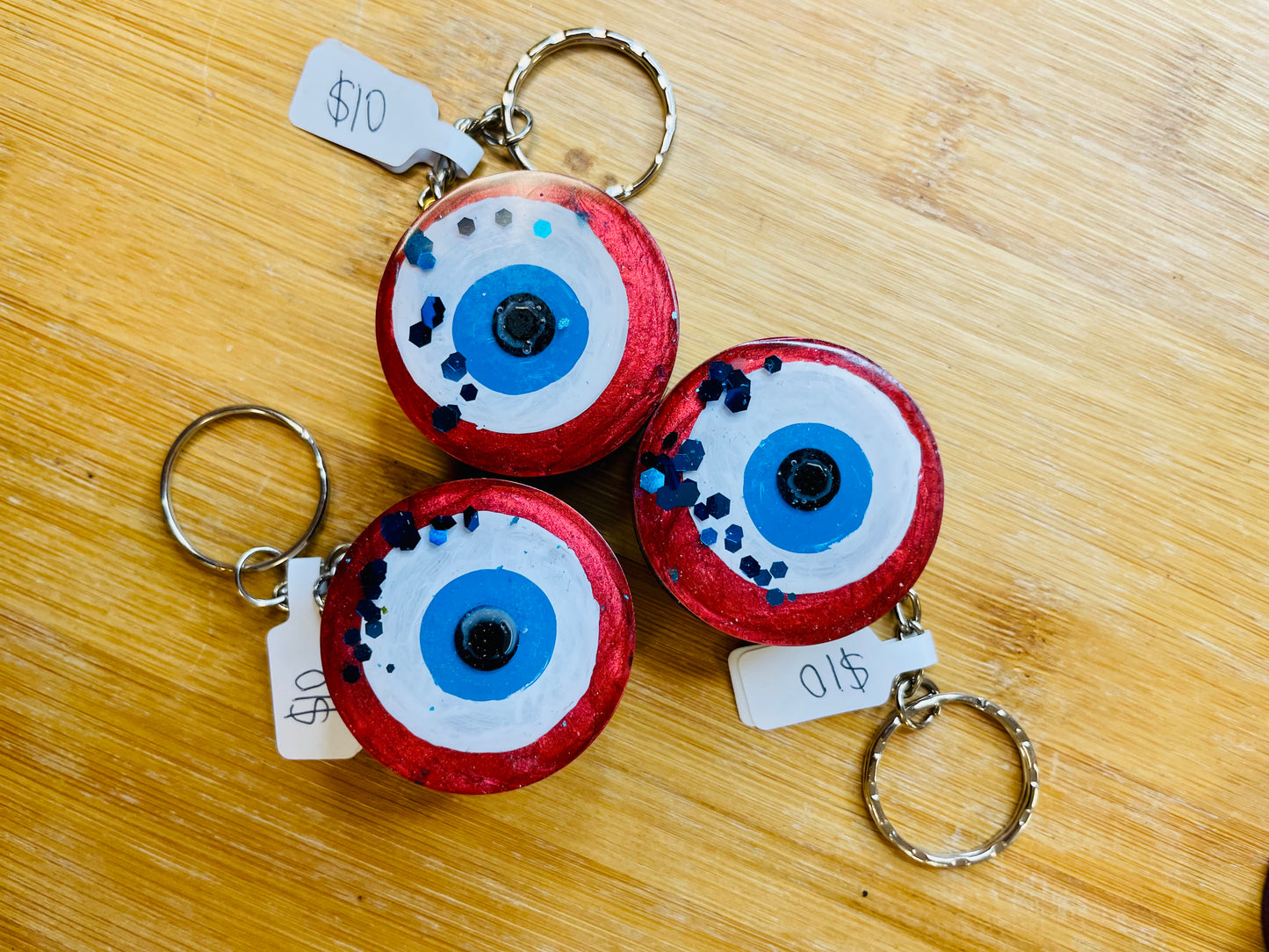 Evil Eye Protection Keychain, Red