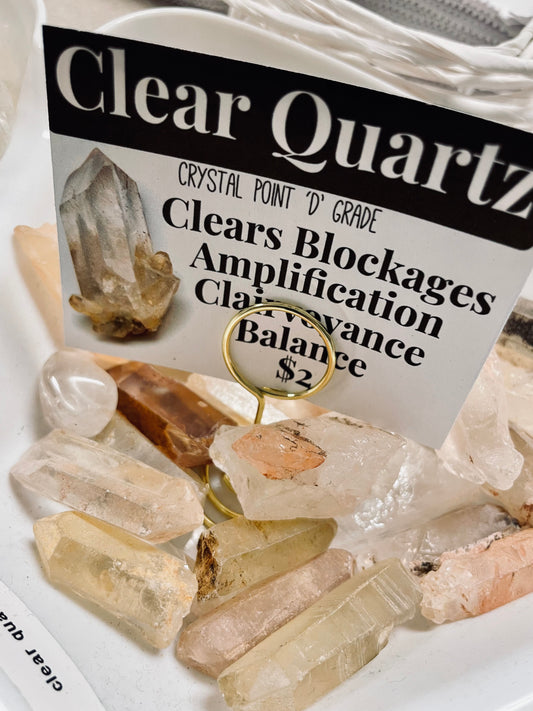 Clear Quartz Crystal Points, D Grade