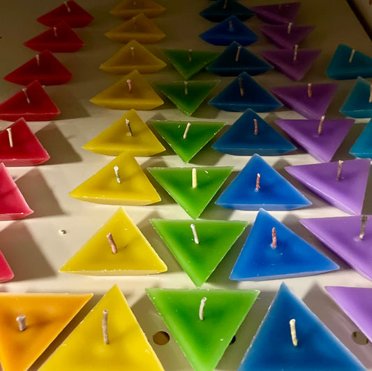 Mini Ritual Triangle Candle, Choose Color