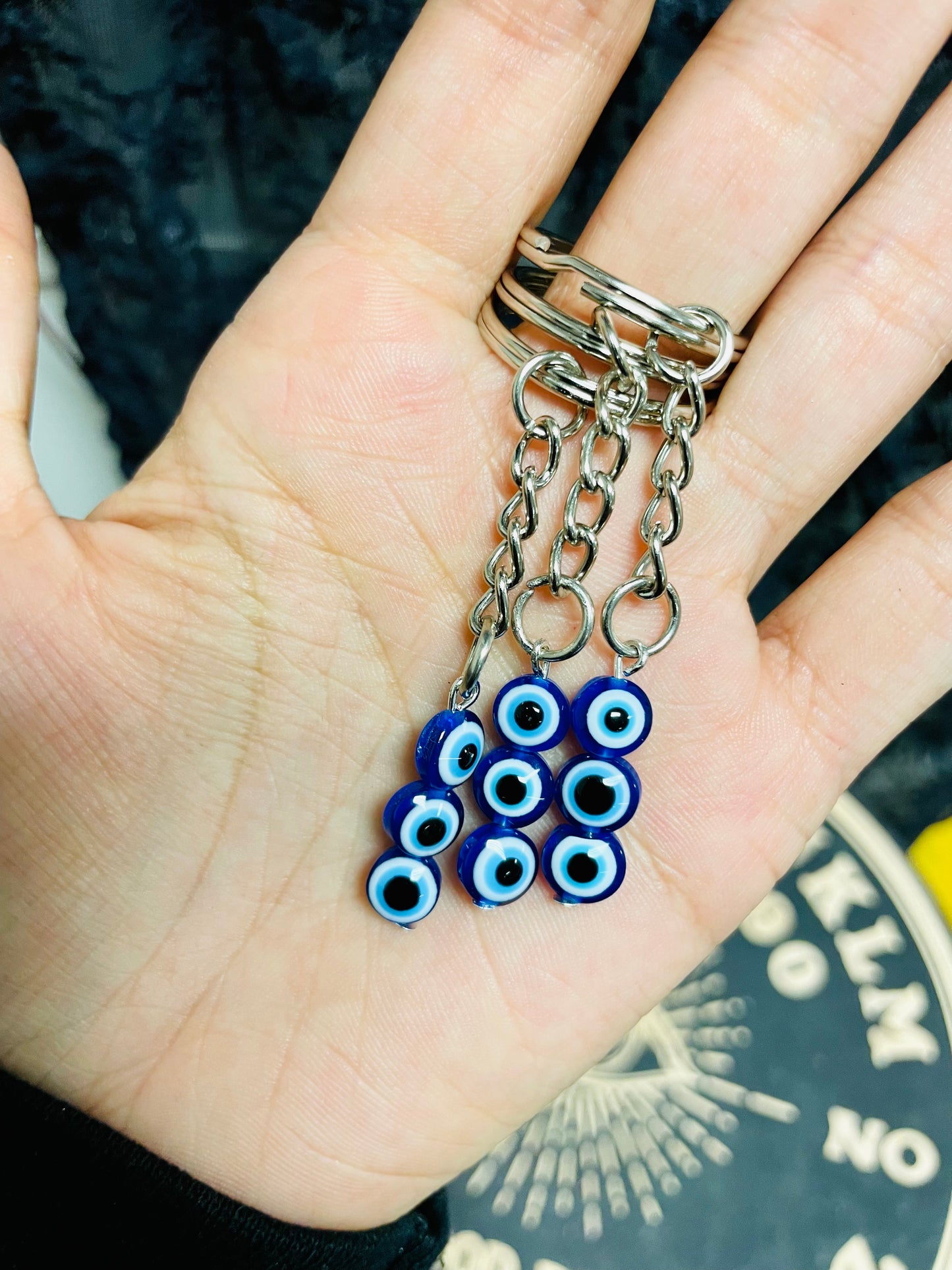 3-Bead Evil Eye Key Keychain