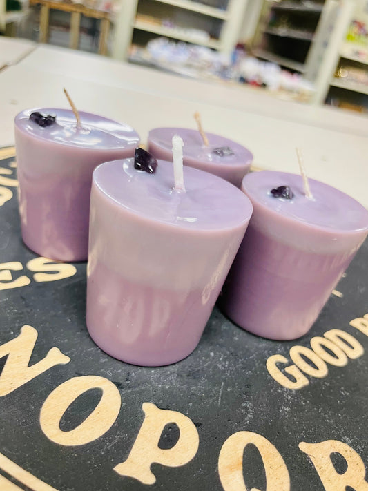 Intuition w Amethyst Votive Spell Candle
